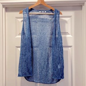 SOLD Uniqlo Linen Close Knit Long Vest Sleeveless Shawl M